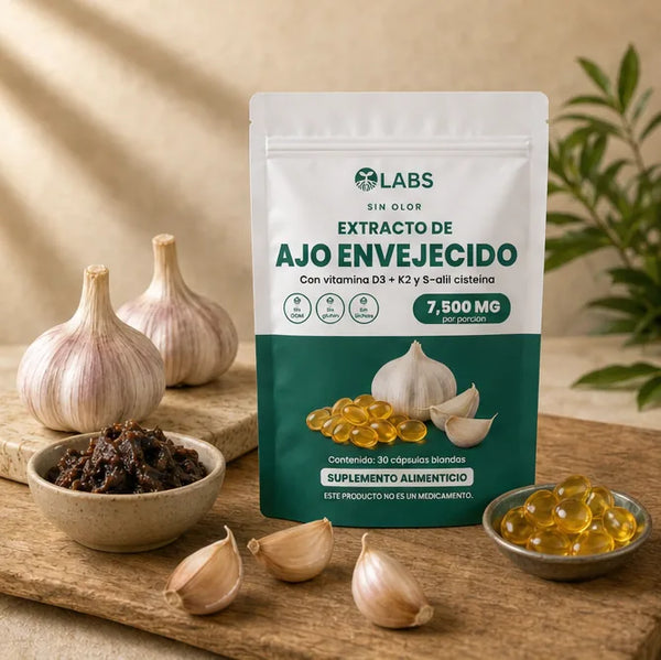 Ajo envejecido de verdad, no aceite de ajo
