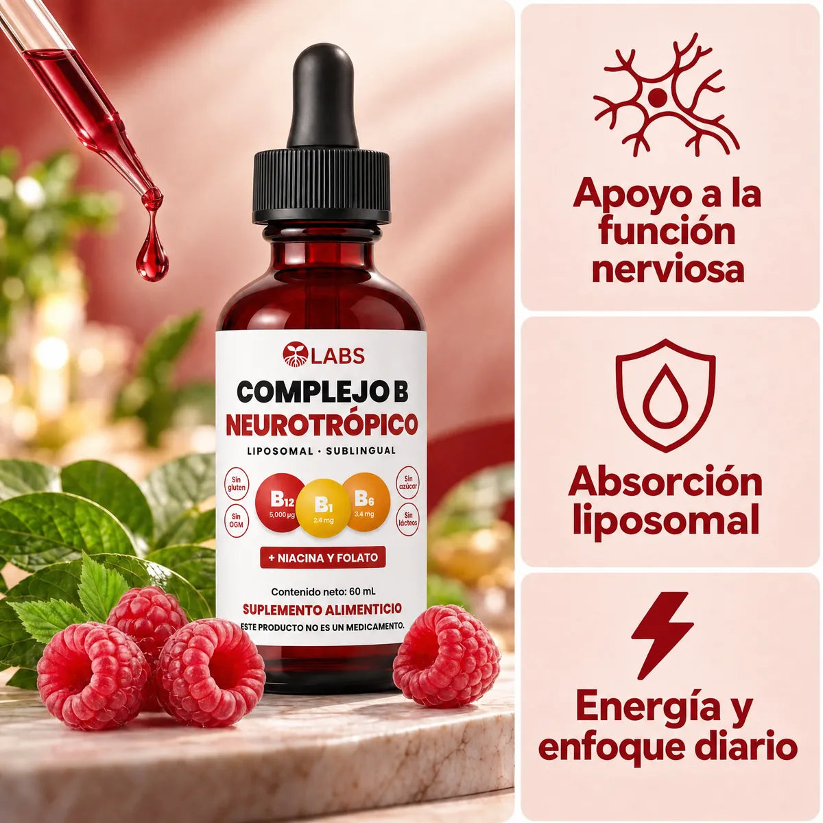 Complejo B Neurotrópico Liposomal de Raíces Labs