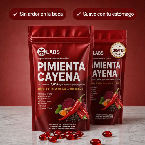 Cápsulas de Pimienta Cayena de Raíces Labs