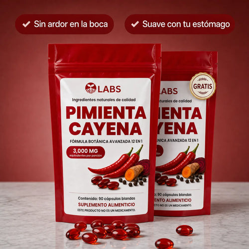 Cápsulas de Pimienta Cayena de Raíces Labs