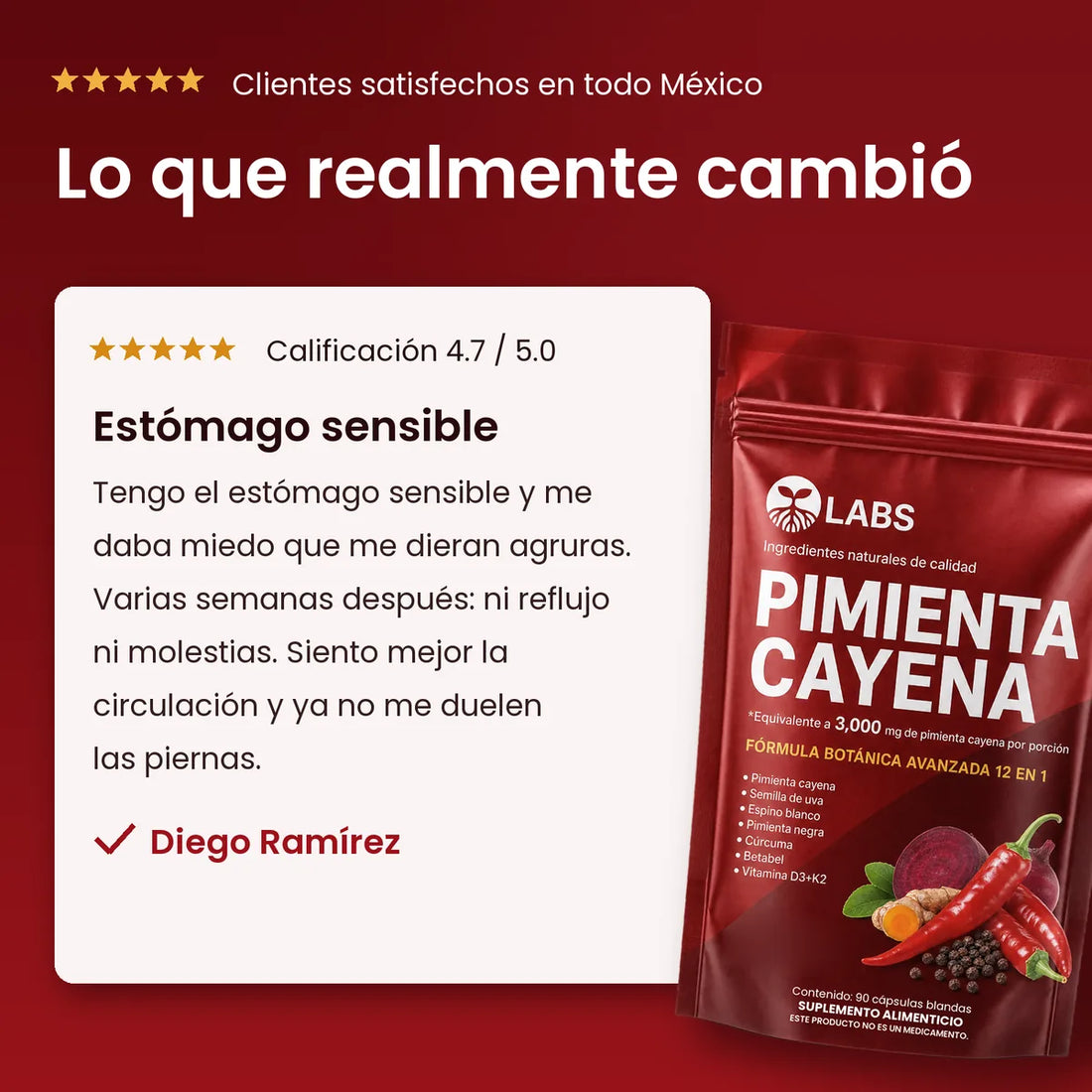 Reseña de cliente: estómago sensible