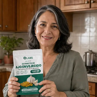 Cliente de Raíces Labs con su Ajo Envejecido