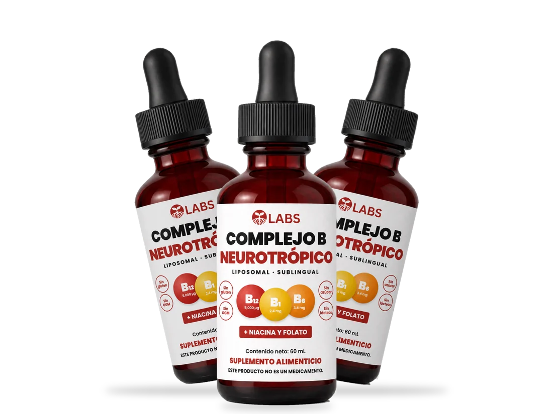Tres frascos de Complejo B Neurotrópico